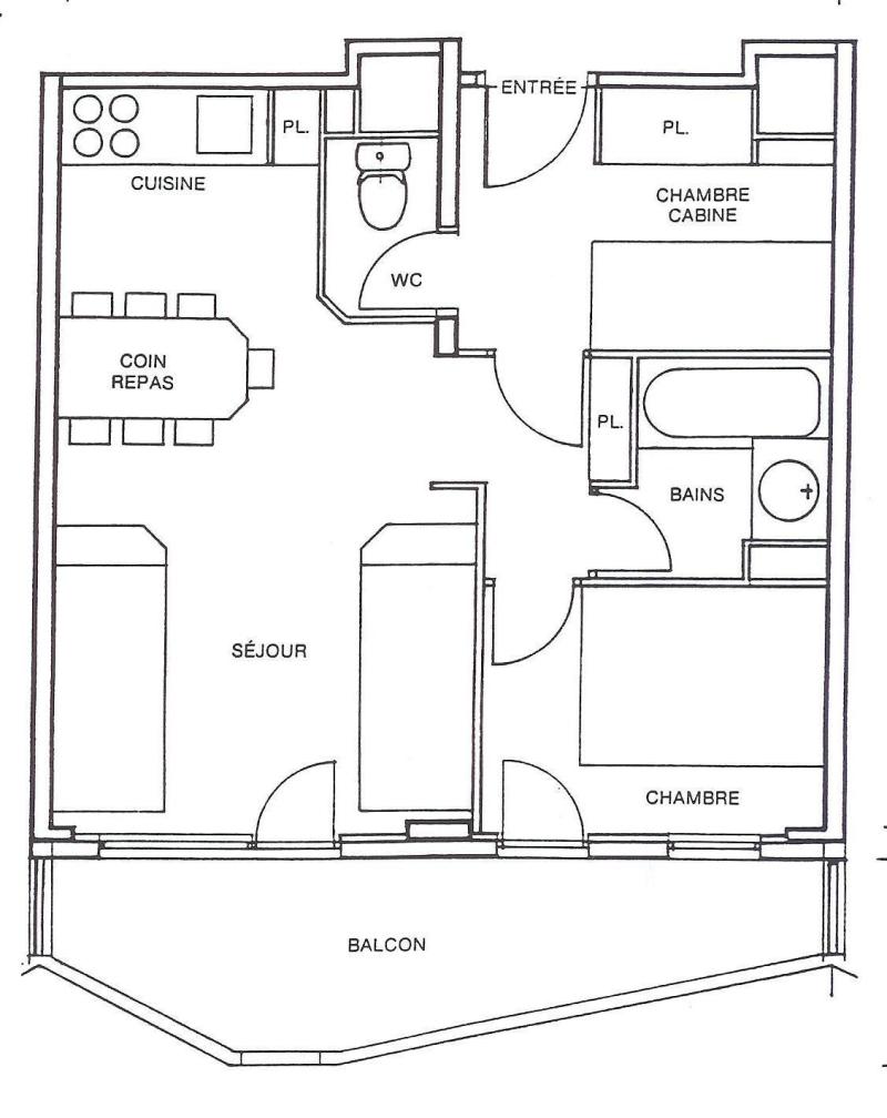 Skiverleih 2-Zimmer-Berghütte für 6 Personen (117) - Résidence Tilia - Avoriaz - Plan