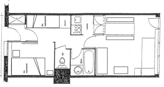 Ski verhuur Appartement 2 kamers bergnis 6 personen (419) - Fontaines Blanches - Avoriaz - Kaart