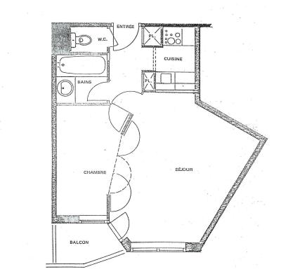 Rent in ski resort 2 room apartment 4 people (313) - Fontaines Blanches - Avoriaz - Plan