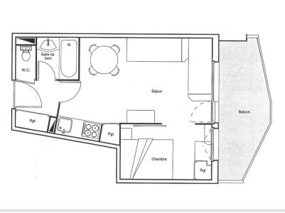 Аренда на лыжном курорте Апартаменты 2 комнат 5 чел. (506) - Néva - Avoriaz - план