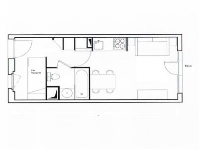 Rent in ski resort Studio sleeping corner 4 people (613) - Résidence Douchka - Avoriaz - Plan