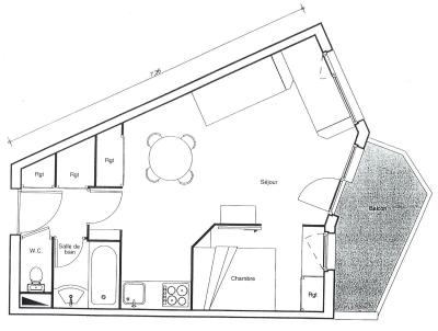 Location au ski Appartement 2 pièces 5 personnes (503) - Résidence Epicea - Avoriaz - Plan