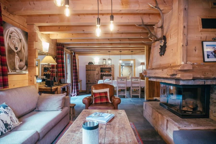 Rent in ski resort 6 room chalet 8 people - Chalet Macha - Chamonix - Living room