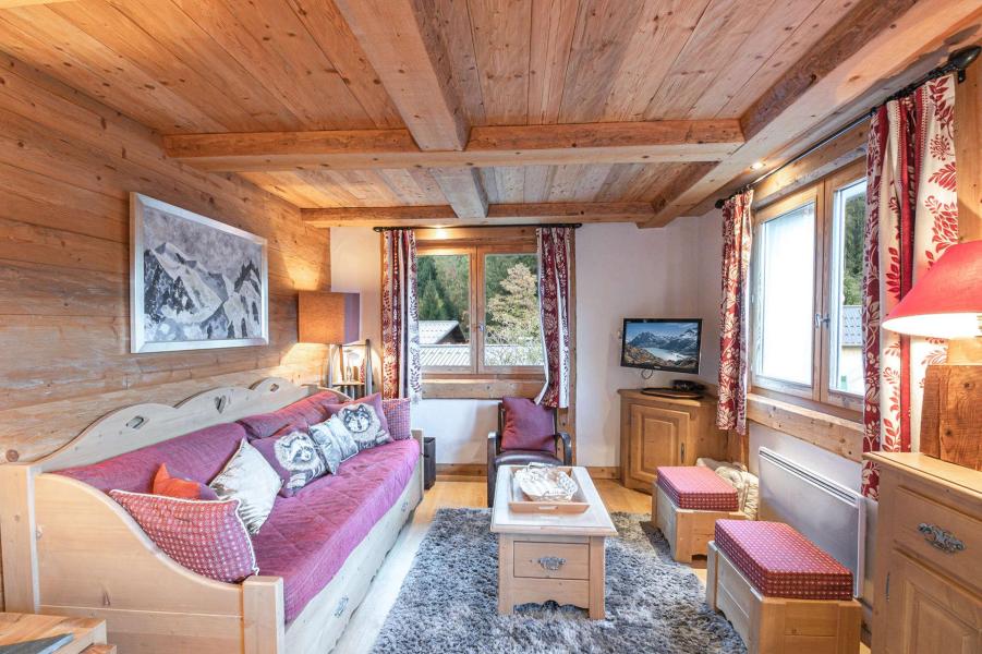 Ski verhuur Appartement 3 kamers 6 personen - Hameau de la Blaitiere - Chamonix - Woonkamer