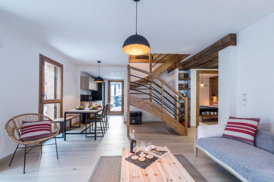 Rent in ski resort 4 room duplex apartment 6 people (PEARL) - Résidence Androsace du Lyret - Chamonix - Living room
