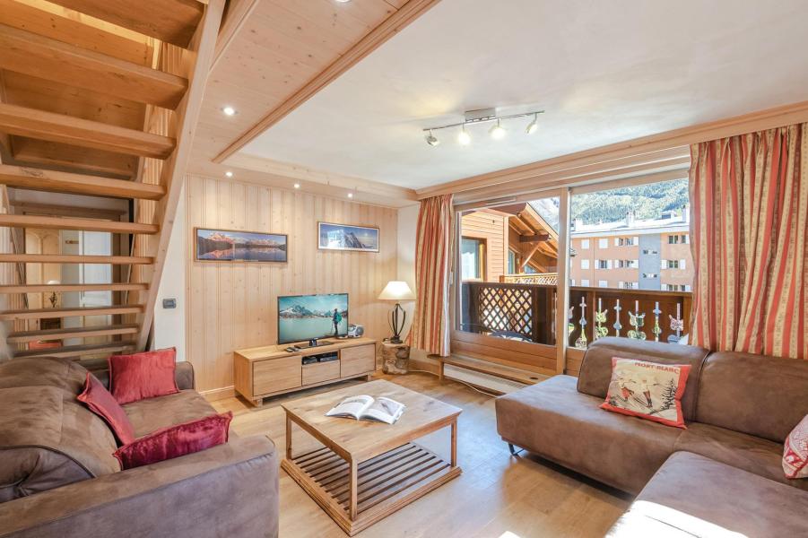 Ski verhuur Appartement duplex 4 kamers 6 personen (Neva) - Résidence les Chalets du Savoy - Kashmir - Chamonix - Woonkamer