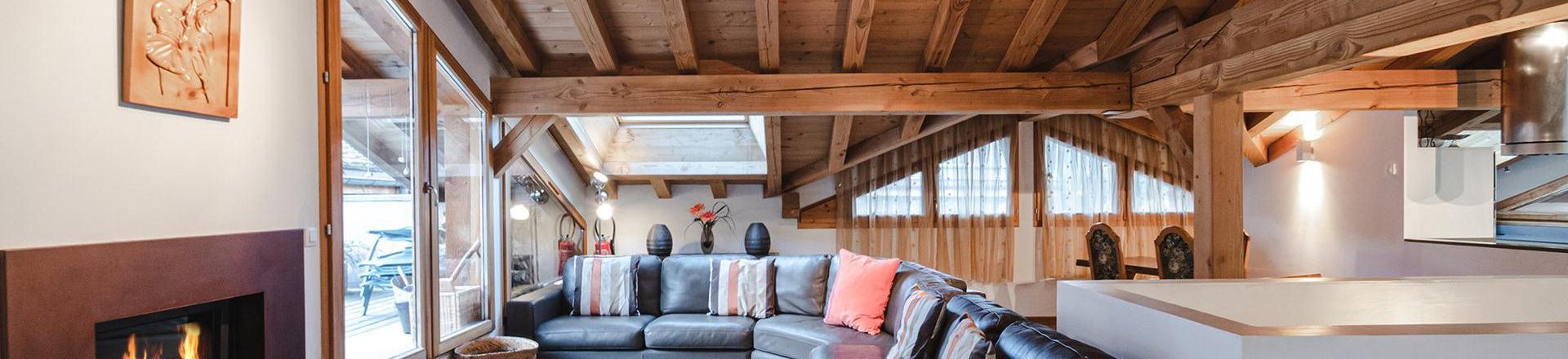 Rent in ski resort 5 room chalet 8 people - Chalet Gaia - Chamonix - Living room