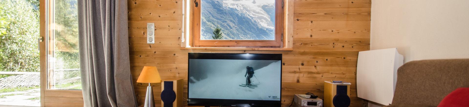 Ski verhuur Chalet 4 kamers 6 personen - Chalet le Panorama - Chamonix - Woonkamer