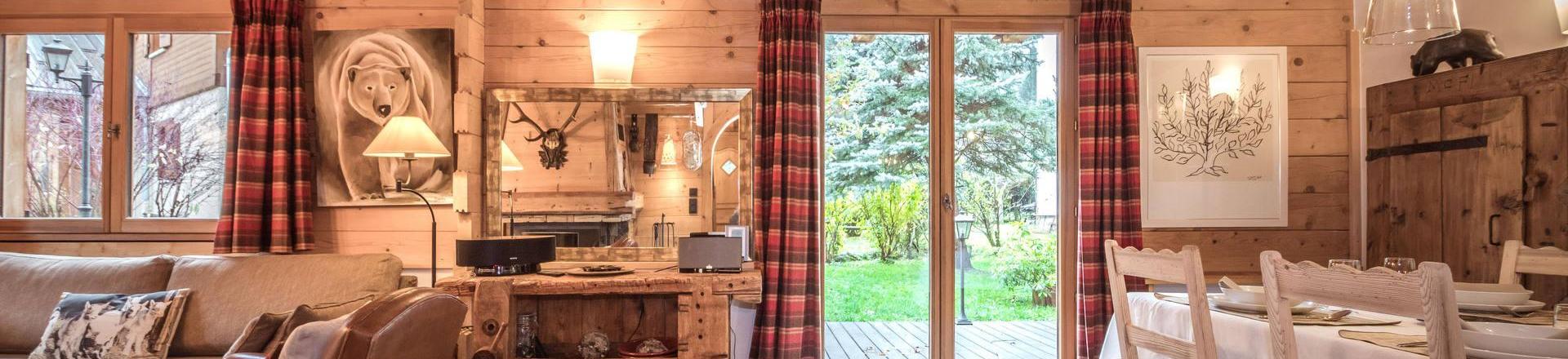 Rent in ski resort 6 room chalet 8 people - Chalet Macha - Chamonix - Living room