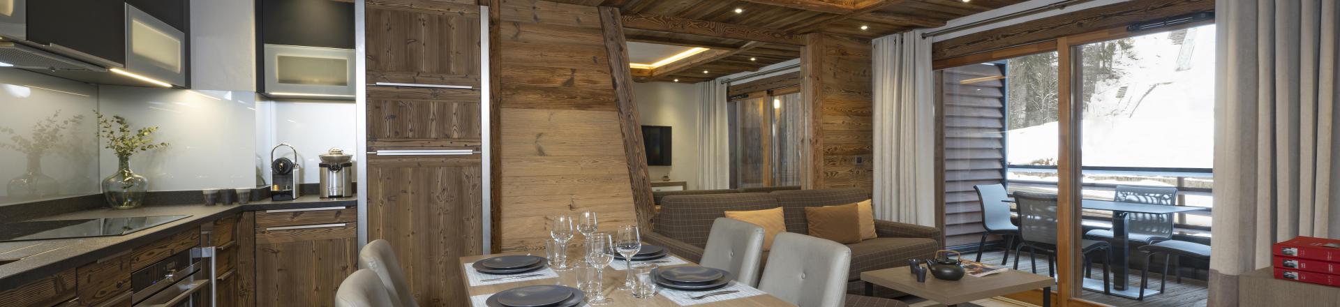 Rent in ski resort Résidence le Cristal de Jade - Chamonix - Open-plan kitchen
