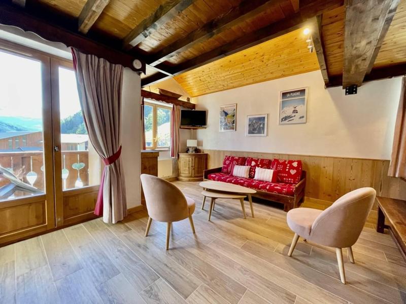 Ski verhuur Appartement duplex 6 kamers 10 personen (10) - Résidence Club Alpina - Champagny-en-Vanoise - Woonkamer