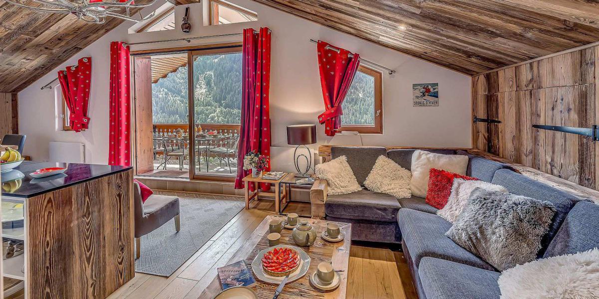 Ski verhuur Appartement 4 kamers 7 personen (042P) - Résidence le Chardonnet - Champagny-en-Vanoise - Woonkamer