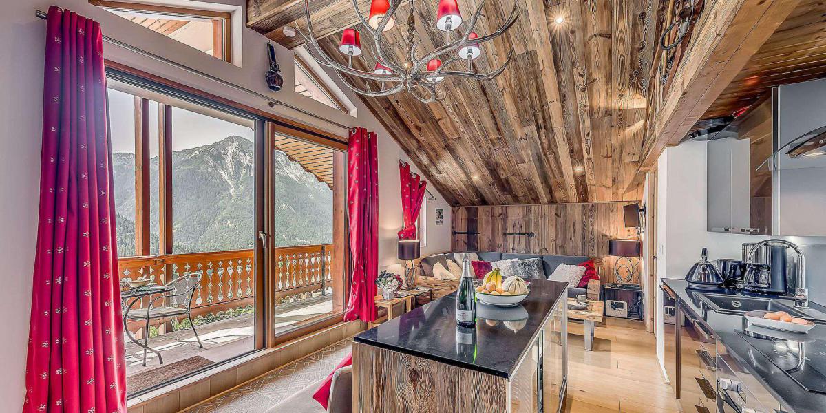 Ski verhuur Appartement 4 kamers 7 personen (042P) - Résidence le Chardonnet - Champagny-en-Vanoise - Woonkamer