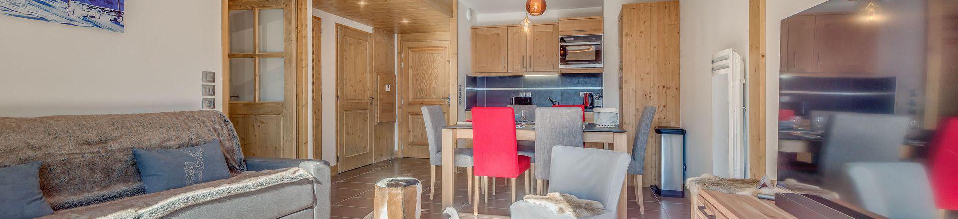 Rent in ski resort 2 room mezzanine apartment 6 people (B22P) - Résidence les Balcons Etoilés - Champagny-en-Vanoise - Living room