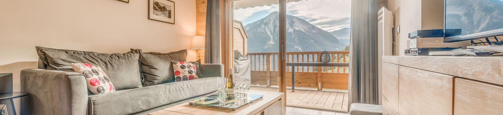 Ski verhuur Appartement 3 kamers 6 personen (B09P) - Résidence les Balcons Etoilés - Champagny-en-Vanoise - Woonkamer