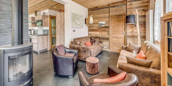 Ski verhuur Chalet 5 kamers 10 personen (CH) - Chalet les Lauzes - Champagny-en-Vanoise - Woonkamer