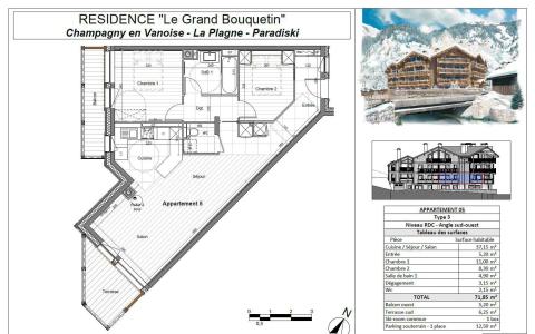 Rent in ski resort 3 room apartment 6 people (05P) - Résidence le Grand Bouquetin - Champagny-en-Vanoise