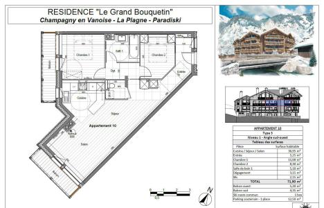 Skiverleih 3-Zimmer-Appartment für 6 Personen (10P) - Résidence le Grand Bouquetin - Champagny-en-Vanoise