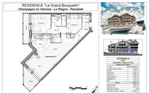 Rent in ski resort 3 room apartment 6 people (05P) - Résidence le Grand Bouquetin - Champagny-en-Vanoise