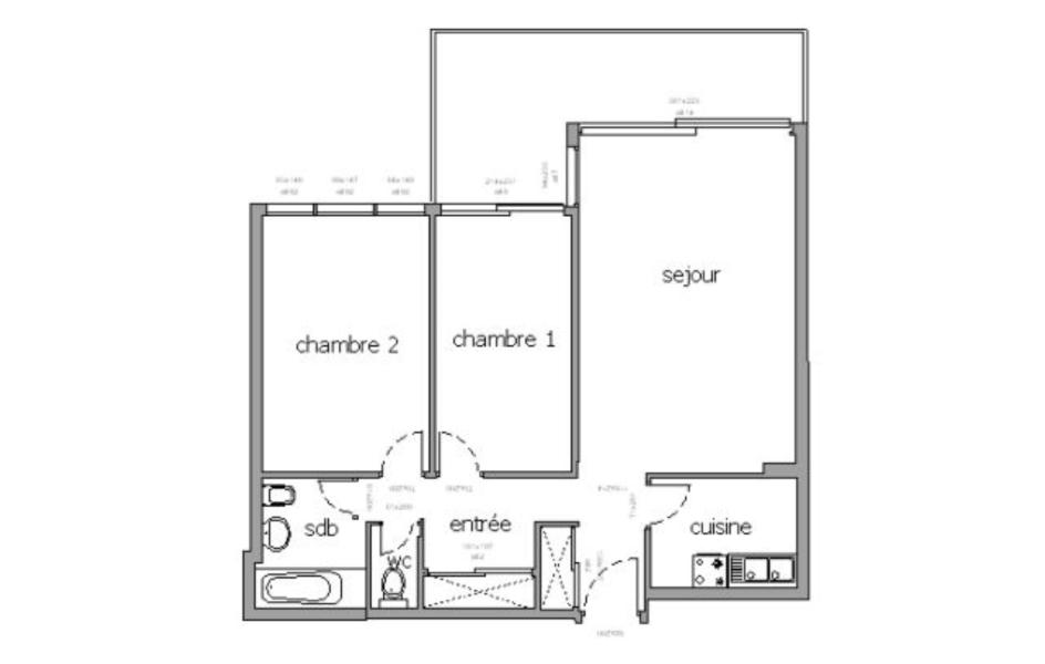 Rent in ski resort 3 room apartment 8 people (102) - Résidence la Croisette - Chamrousse - Plan