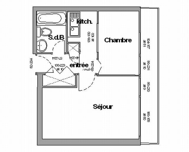 Аренда на лыжном курорте Апартаменты 2 комнат 4 чел. (049) - Résidence la Lauzière - Chamrousse - план