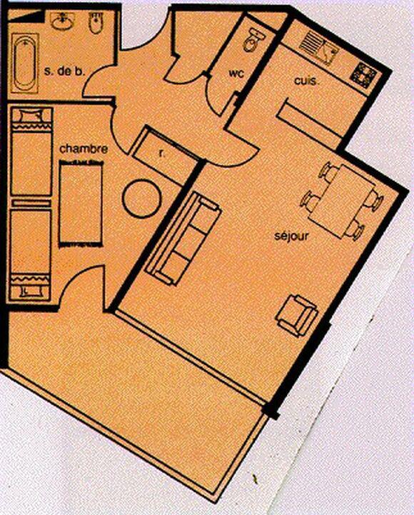 Alquiler al esquí Apartamento 2 piezas para 6 personas (105) - Résidence le Cap 2000 - Chamrousse - Plano