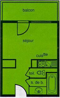 Аренда на лыжном курорте Квартира студия со спальней для 4 чел. (1205) - Résidence le Vernon - Chamrousse - план