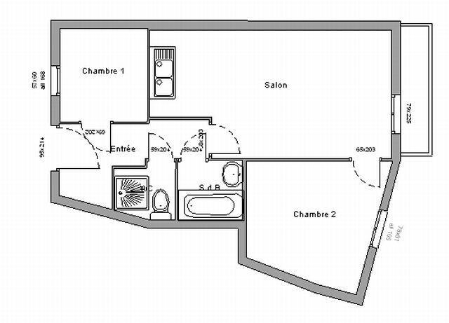 Location au ski Appartement 2 pièces cabine 6 personnes (025) - Résidence les Marmottes - Chamrousse - Plan