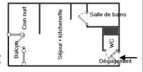 Location au ski Studio cabine 4 personnes (421) - Résidence l'Edelweiss - Chamrousse - Plan