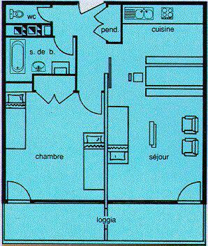 Skiverleih 2-Zimmer-Appartment für 6 Personen (205) - Résidence le Chamois - Chamrousse - Plan