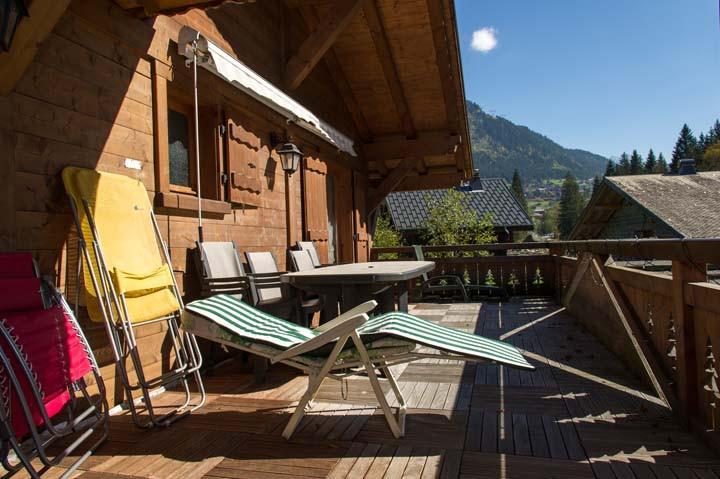 Ski verhuur Appartement duplex 8 kamers 16 personen - Chalet l'Hermine des Vorres - Châtel - Terras