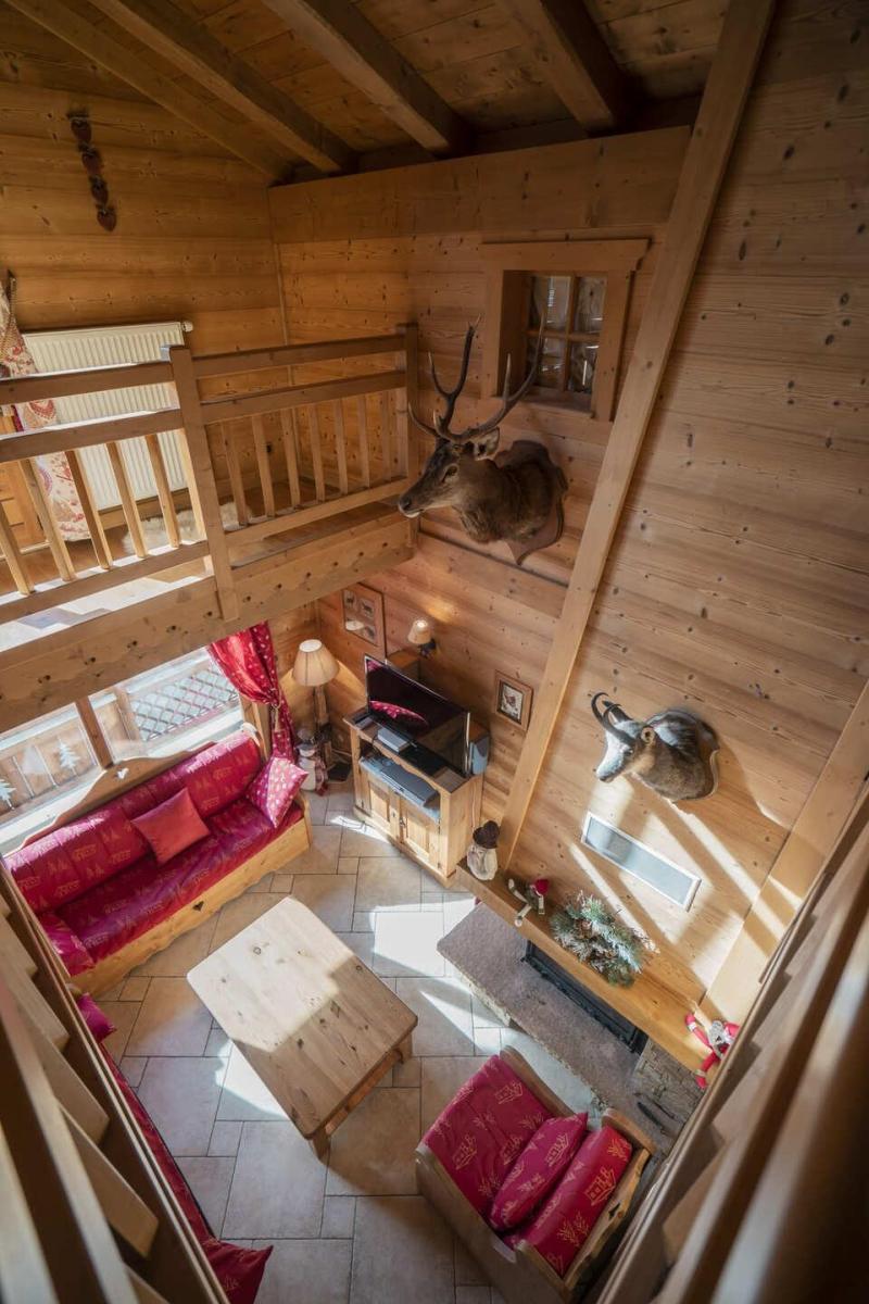 Rent in ski resort 6 room duplex chalet 15 people - Chalet Les Noisetiers - Châtel - Living room