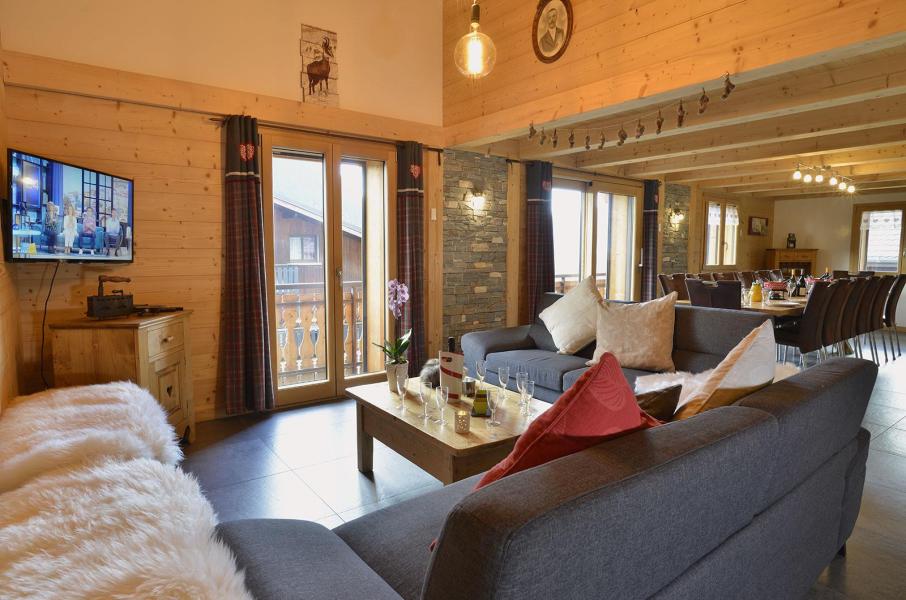 Ski verhuur Appartement 8 kamers 14 personen - Résidence Florence - Châtel - Woonkamer