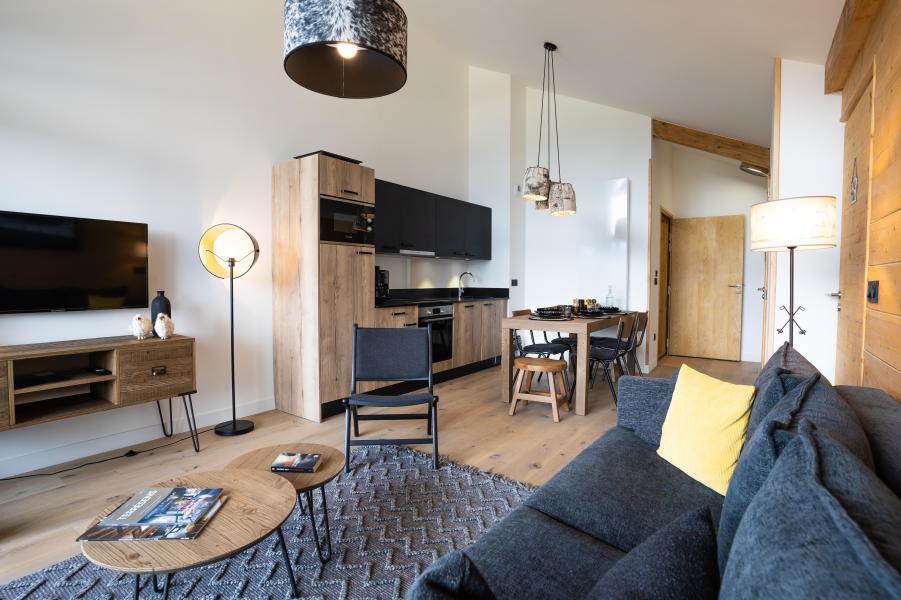 Rent in ski resort 2 room apartment cabin 6 people (Premium) - Daddy Pool Terresens Les Roches Blanches - Combloux - Living room