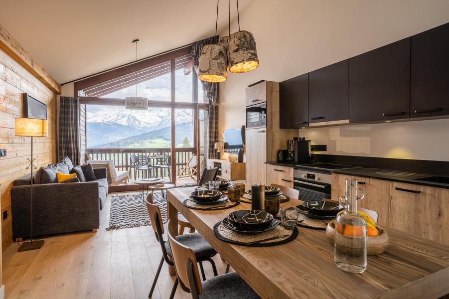 Rent in ski resort 2 room apartment cabin 6 people (Premium) - Daddy Pool Terresens Les Roches Blanches - Combloux - Living room