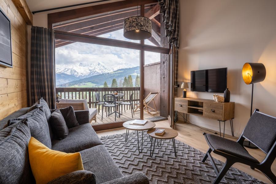 Rent in ski resort 2 room apartment cabin 6 people (Premium) - Daddy Pool Terresens Les Roches Blanches - Combloux - Living room