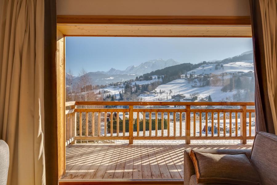 Skiverleih Doppelchalethälfte 5 Zimmer für 10 Personen (premium) - Résidence Terresens Fermes du Mont Blanc - Combloux - Balkon