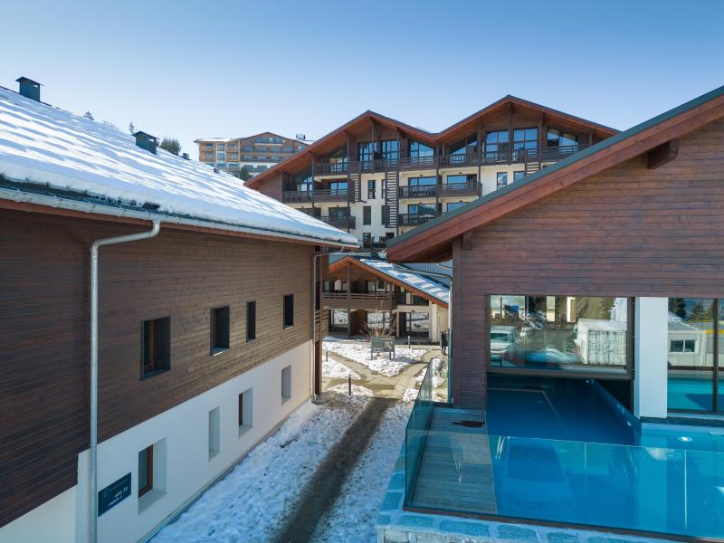 Urlaub in den Bergen Résidence Terresens Les Roches Blanches - Combloux - Draußen im Winter