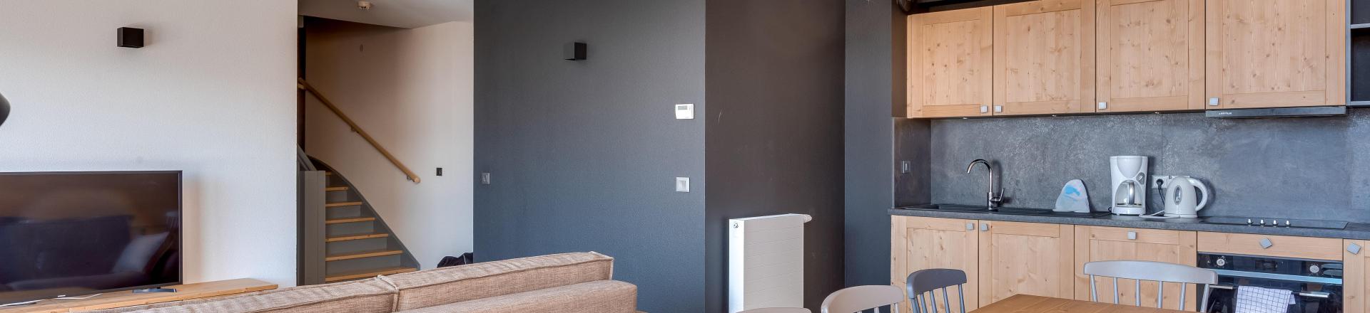 Location au ski Chalet semi-individuel 4 pièces 8 personnes (triplex) - Résidence les Fermes du Mont Blanc - Combloux - Séjour