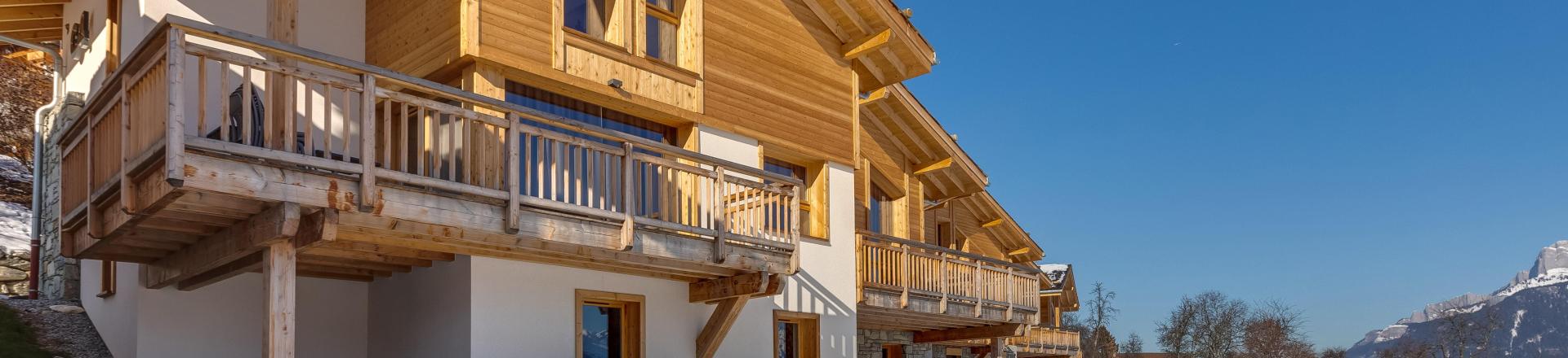 Аренда на лыжном курорте Résidence Terresens Fermes du Mont Blanc - Combloux - зимой под открытым небом