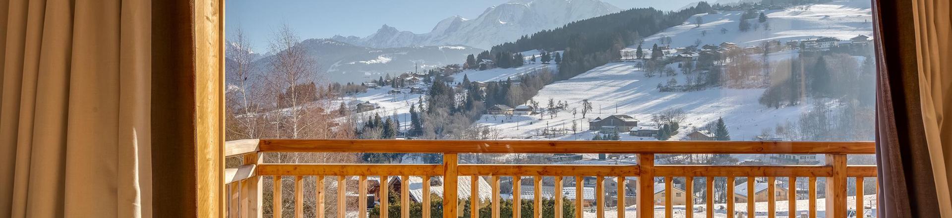 Location au ski Chalet semi-individuel 5 pièces 10 personnes (premium) - Résidence Terresens Fermes du Mont Blanc - Combloux - Balcon