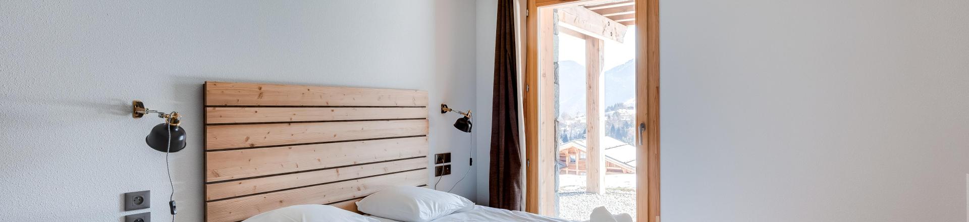 Skiverleih Doppelchalethälfte 4 Zimmer für 8 Personen (premium) - Résidence Terresens Fermes du Mont Blanc - Combloux - Schlafzimmer