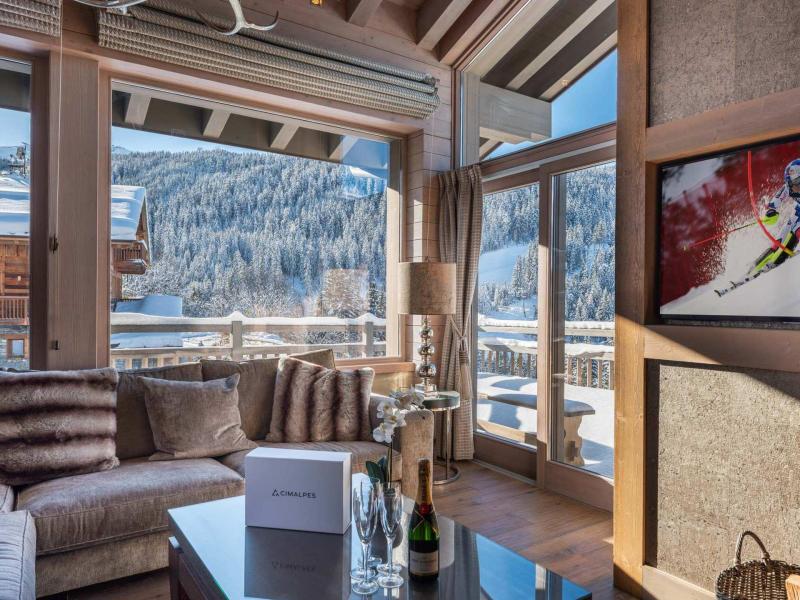 Rent in ski resort 5 room quadriplex chalet 10 people - Chalet le Cortina - Courchevel - Living room