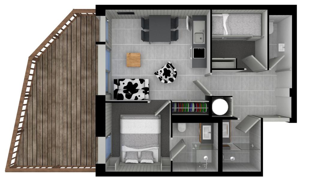 Skiverleih 3-Zimmer-Appartment für 4 Personen (HEREFORD) - Chalet les 3 Vaches - Courchevel - Plan
