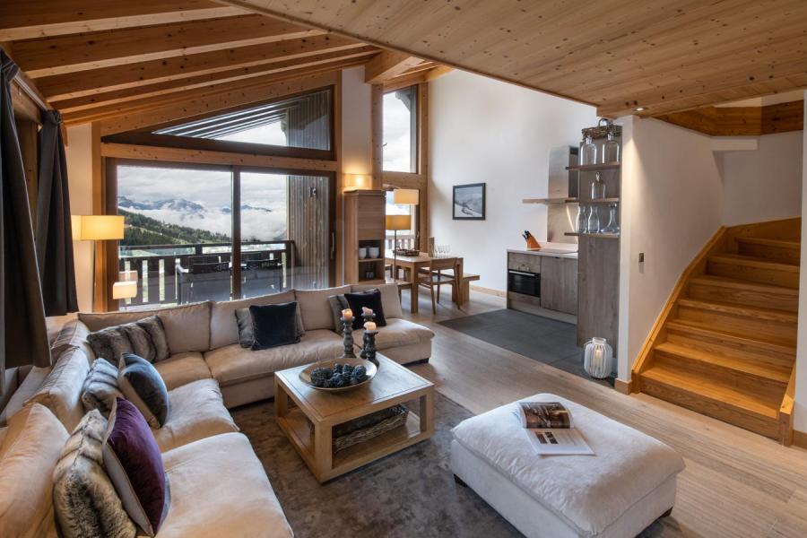 Rent in ski resort 4 room duplex apartment cabin 8 people (A32) - La Résidence Aspen Lodge - Courchevel - Living room