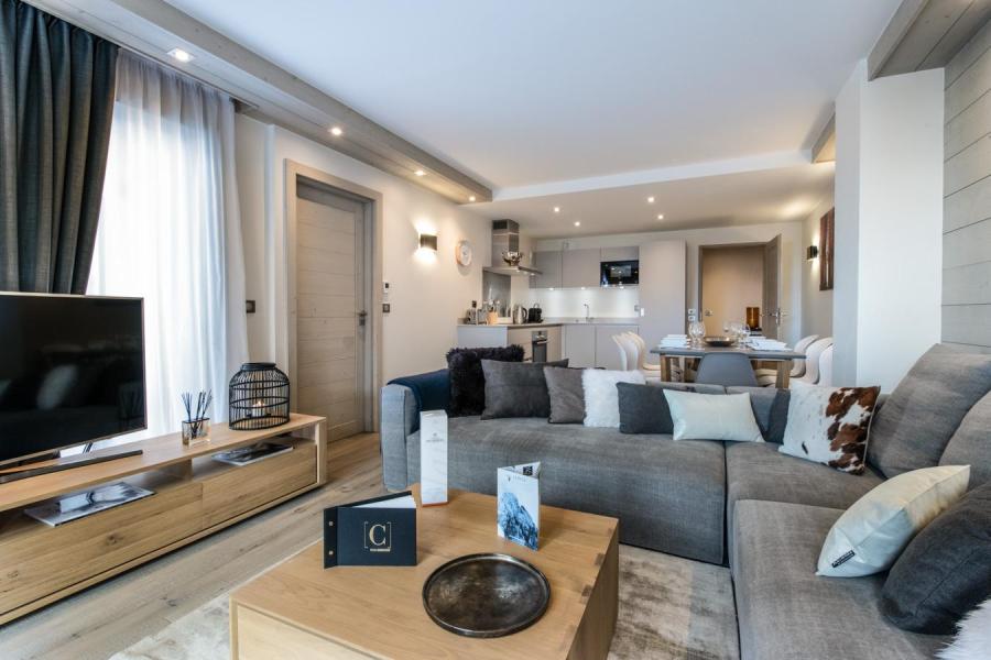 Ski verhuur Appartement 4 kabine kamers 6-8 personen (A03) - Le C - Courchevel - Woonkamer