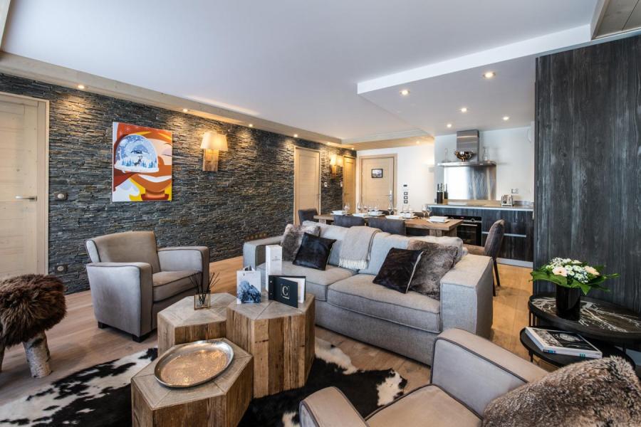 Ski verhuur Appartement 4 kabine kamers 6-8 personen (A08) - Le C - Courchevel - Woonkamer