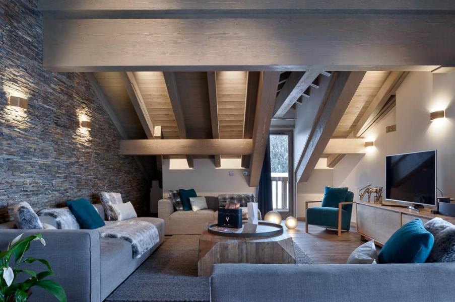 Ski verhuur Appartement 4 kamers 7 personen (A09) - Le C - Courchevel - Woonkamer