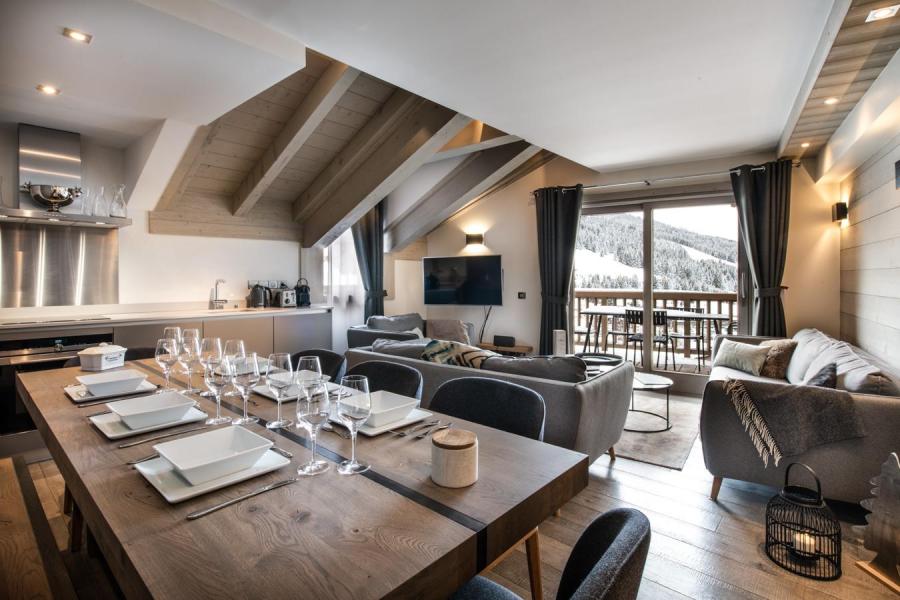 Ski verhuur Appartement 5 kabine kamers 8-10 personen (A06) - Le C - Courchevel - Woonkamer