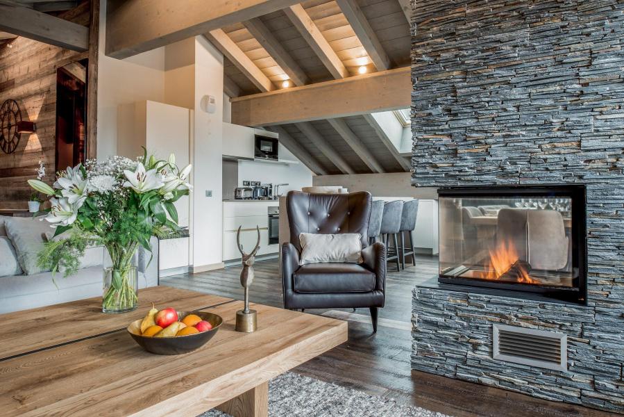 Skiverleih 5 Zimmer Maisonettewohnung für 9 Personen (D13) - Mammoth Lodge - Courchevel - Wohnzimmer